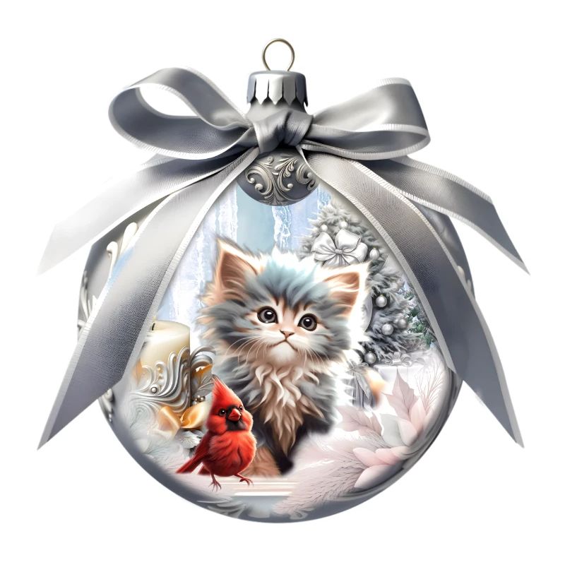 Kleines Kätzchen mit Vogel.