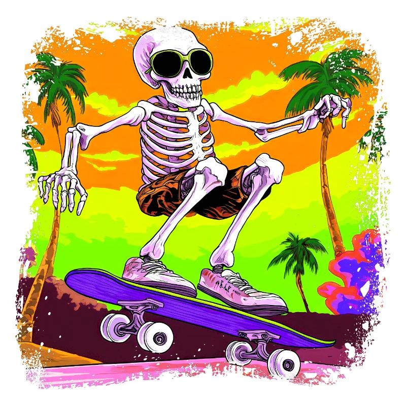Skelett Skateboarder