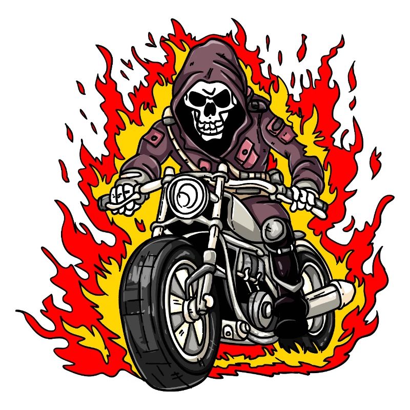 Skelett Motorradfahrer