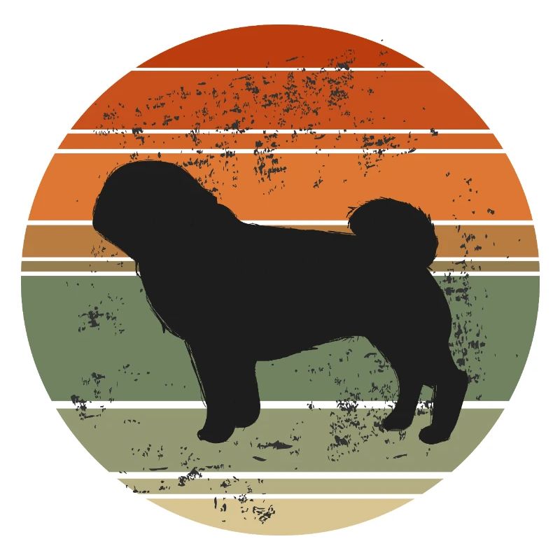 Retro Hundesilhouette Sonnenuntergang
