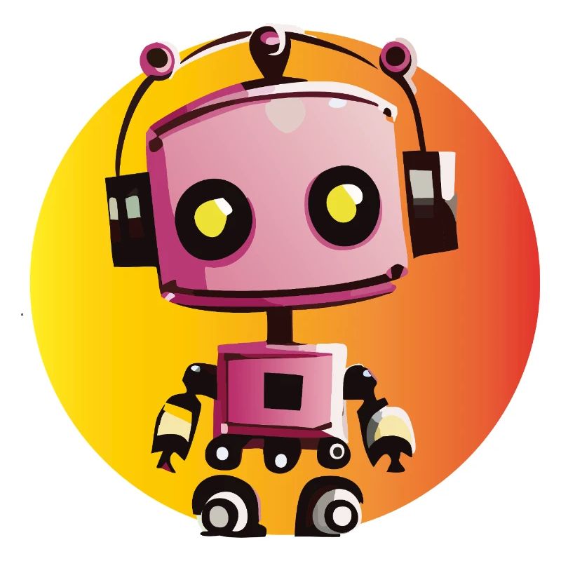 Musikroboter auf Gelb-Orange