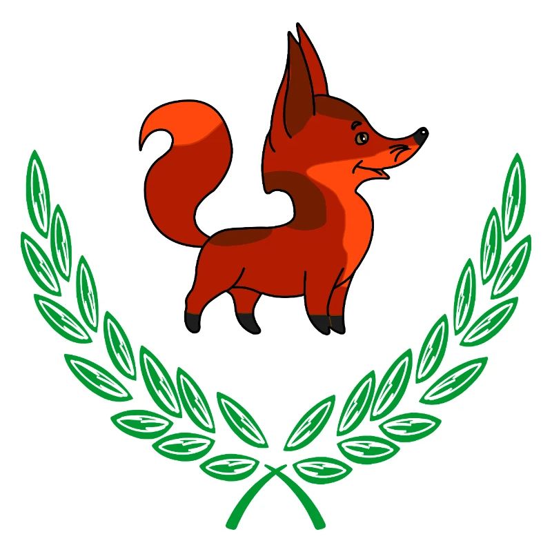 Fuchs im Lorbeerkranz