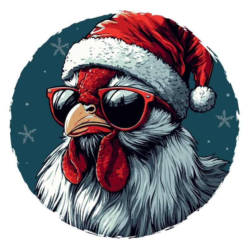 Sonnenbrillen-Huhn im Christmas-Stil