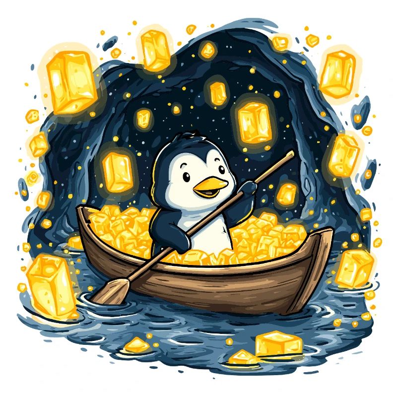 Pinguin im Goldfluss