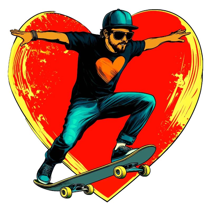 Skateboarder Liebe / Skater Herz