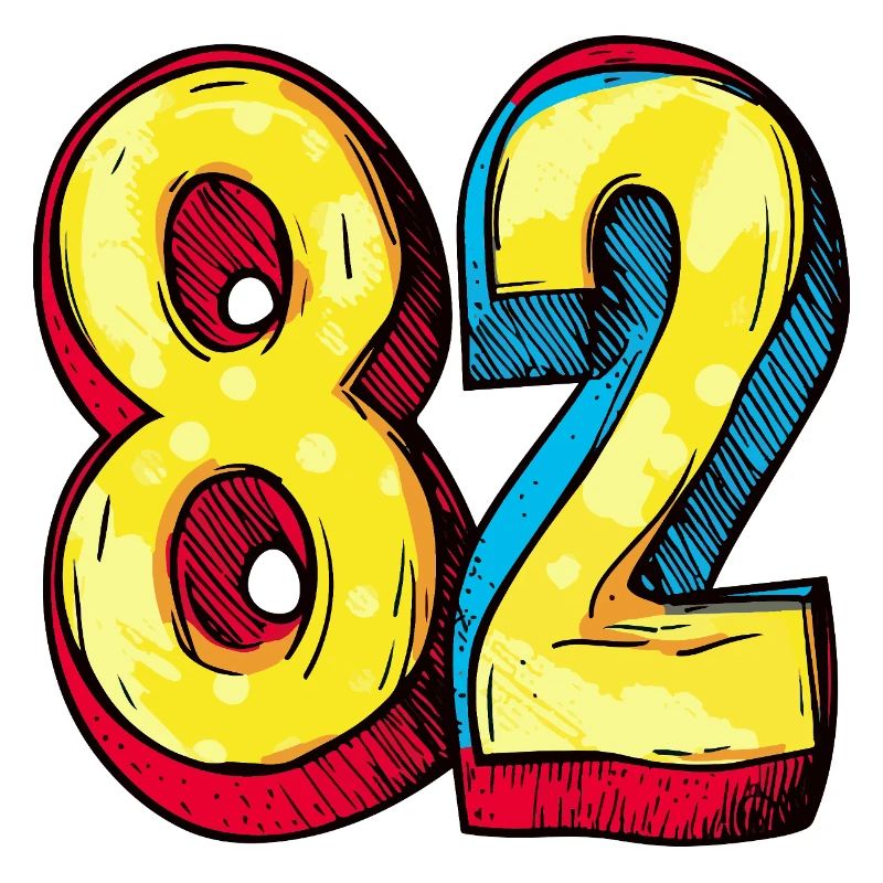 82 Zahl Bunt
