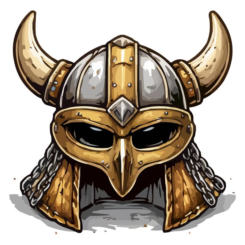 Vikinghelm mit Hörnern Goldbraun