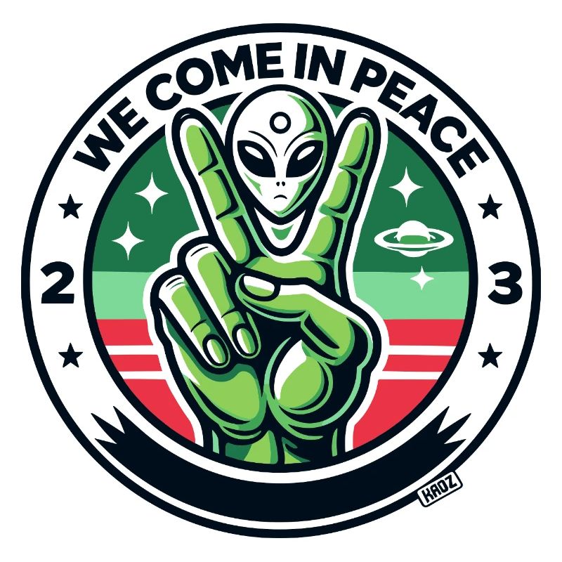 Alien-Friedenszeichen-Abzeichen