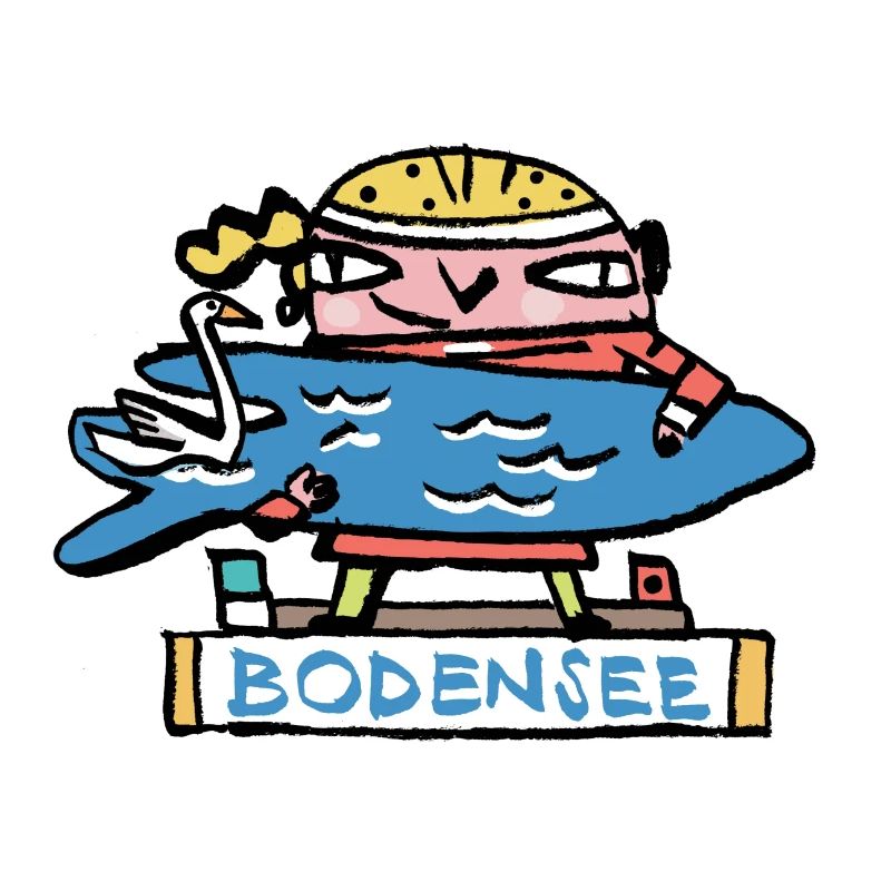 Bodensee Surfer Cartoon