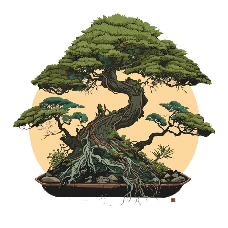 Mondschein-Bonsai-Baum