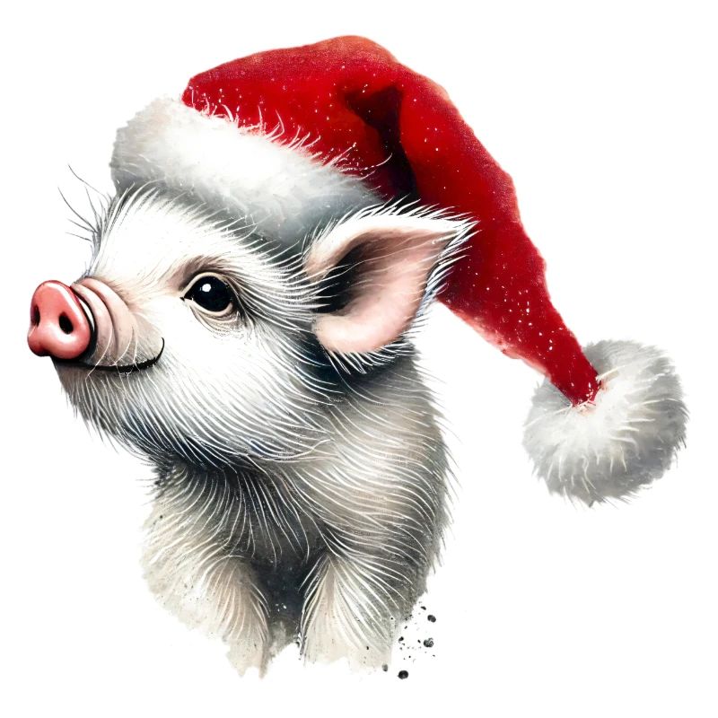 Weihnachtsferkel mit Nikolausmütze