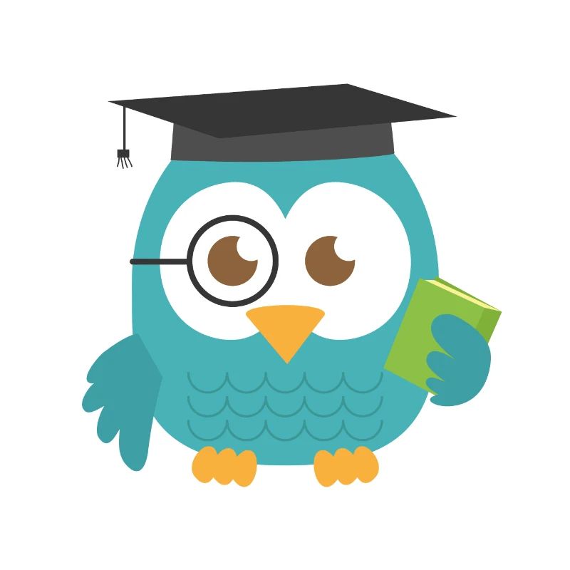 Blue Teal Lehrer Eule Absolvent