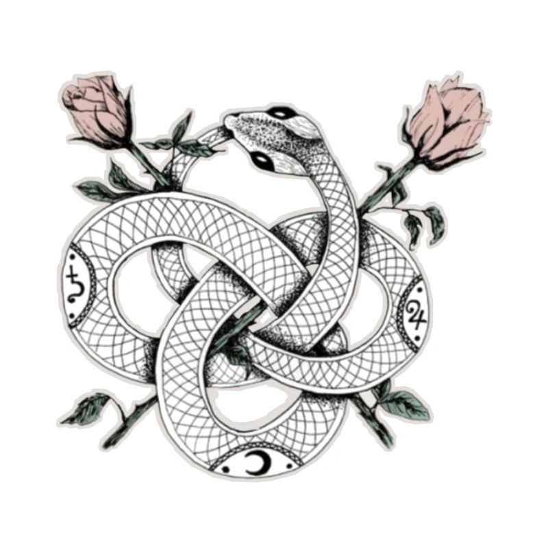 Schlangen-Design mit Rosen