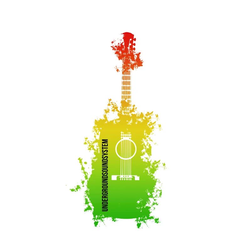 Regenbogen Splatter Gitarre