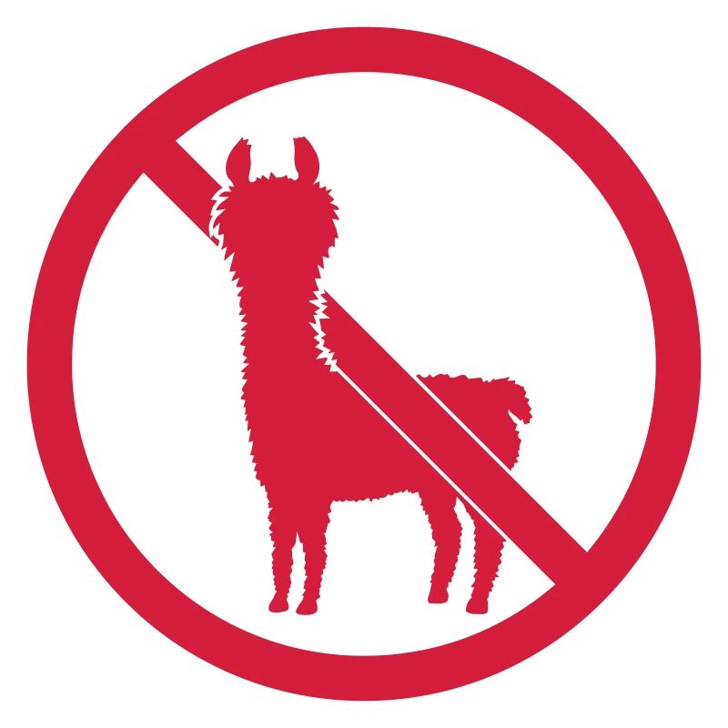 Verboten Schild Alpaka