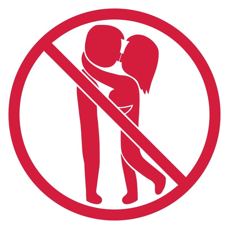 Verboten Schild Küssen