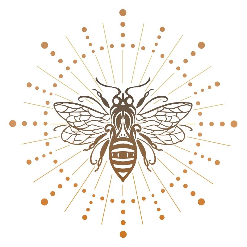 Bee honey bee with sun