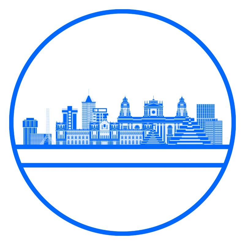 Guatemala City Skyline Blau