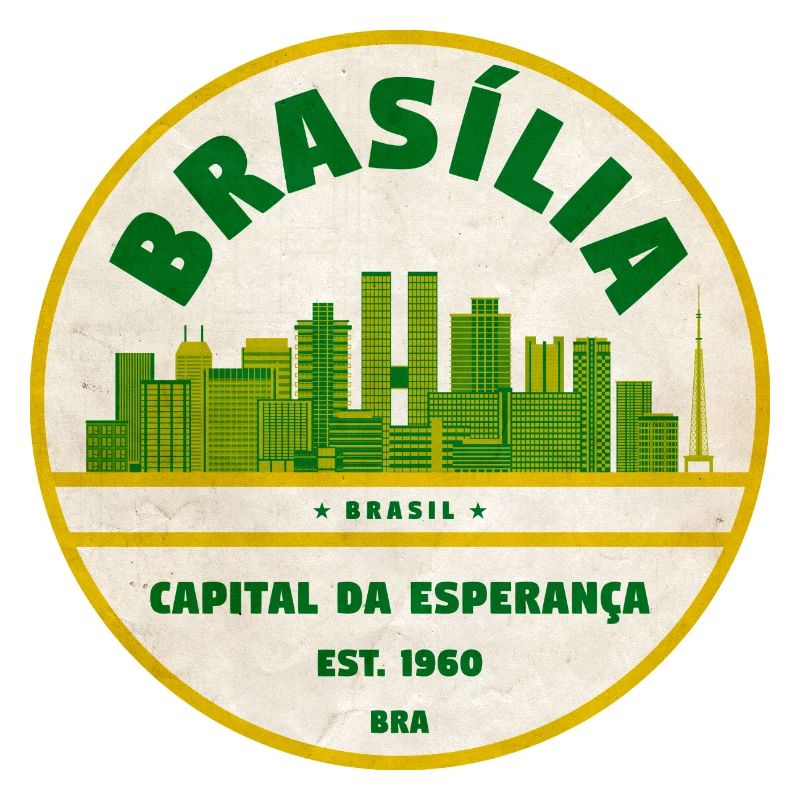 Brasília Skyline Retro Emblem