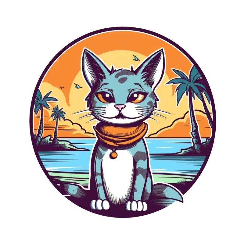 Karikaturkatze im Tropenparadies