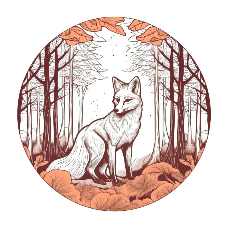 Fuchs im Herbstwald Illustration