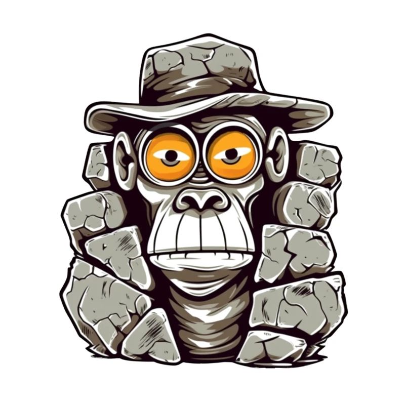 Steinzeit Affe T-Shirt Design