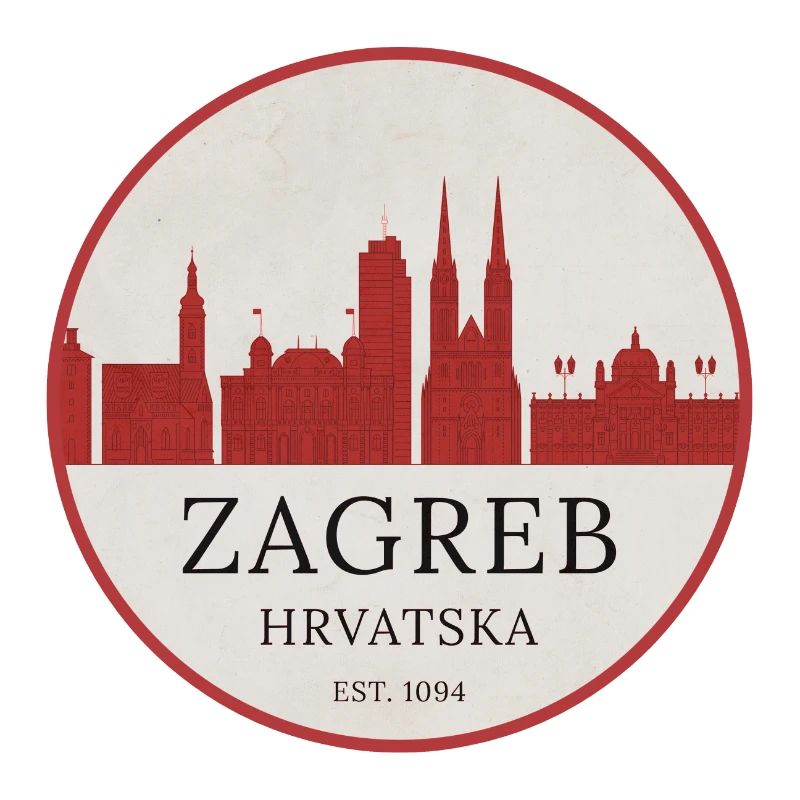 Zagreb Skyline Emblem Kroatien