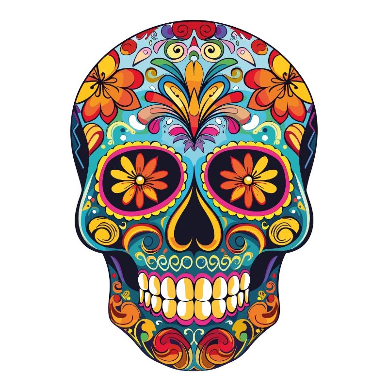Colorful skull pattern