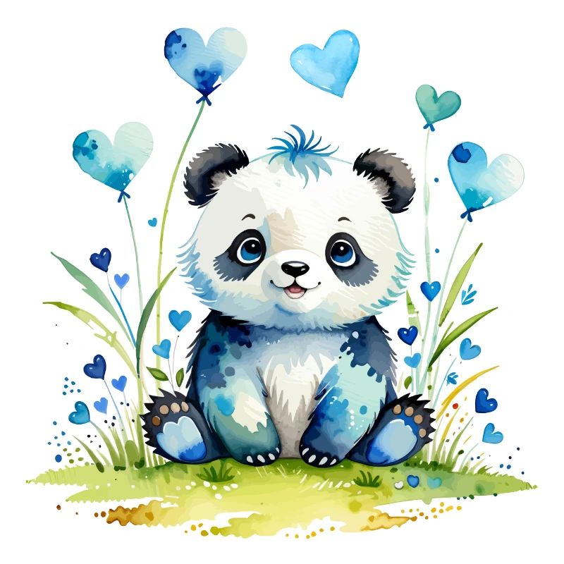 Süßer Panda im Herzenwald