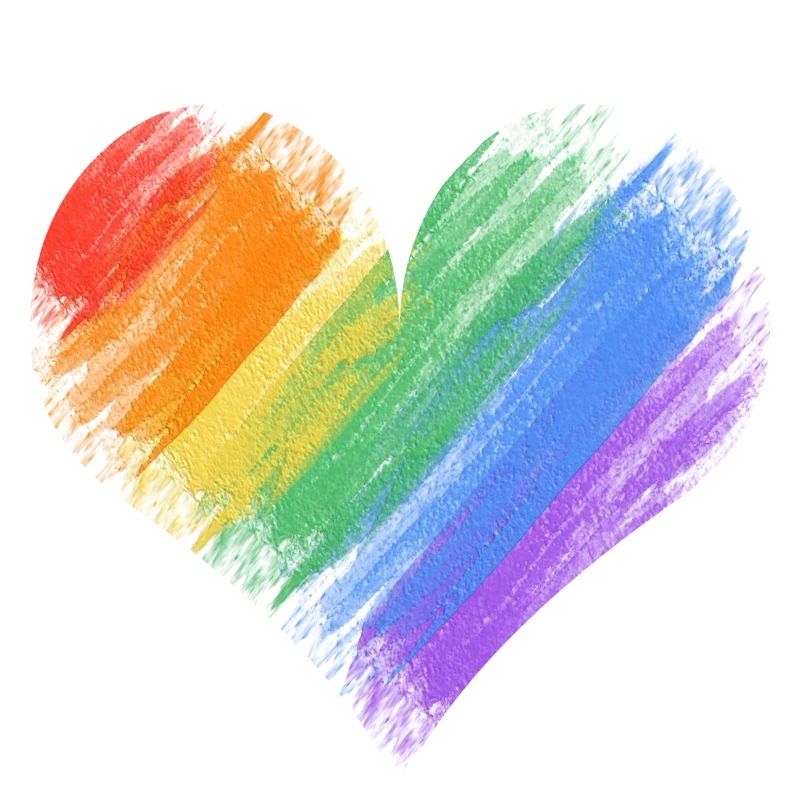 Regenbogenherz Pinselstrich