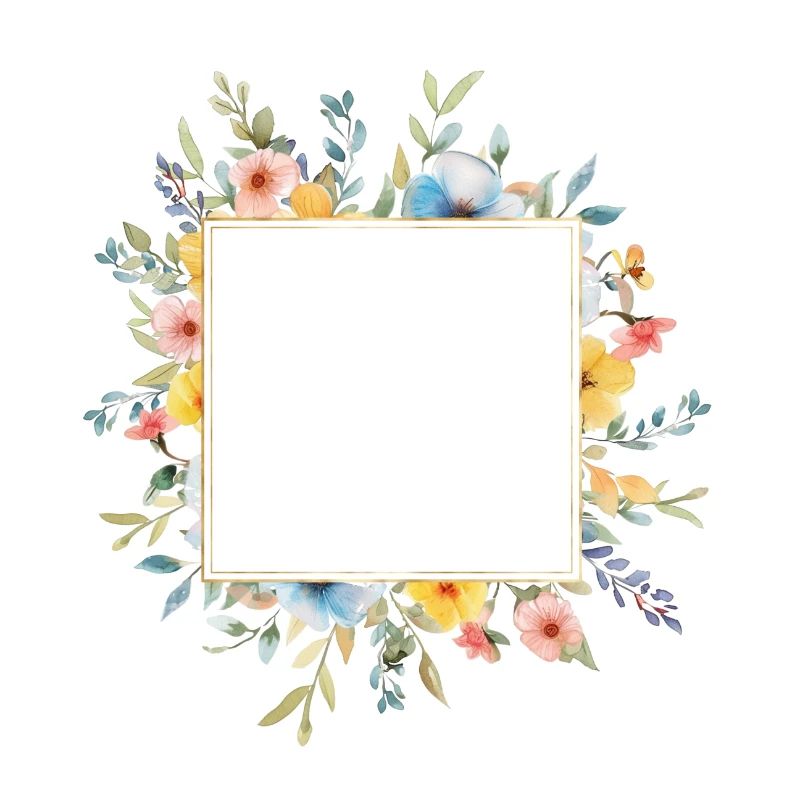 Blumen-Design, eckig, personalisierbar