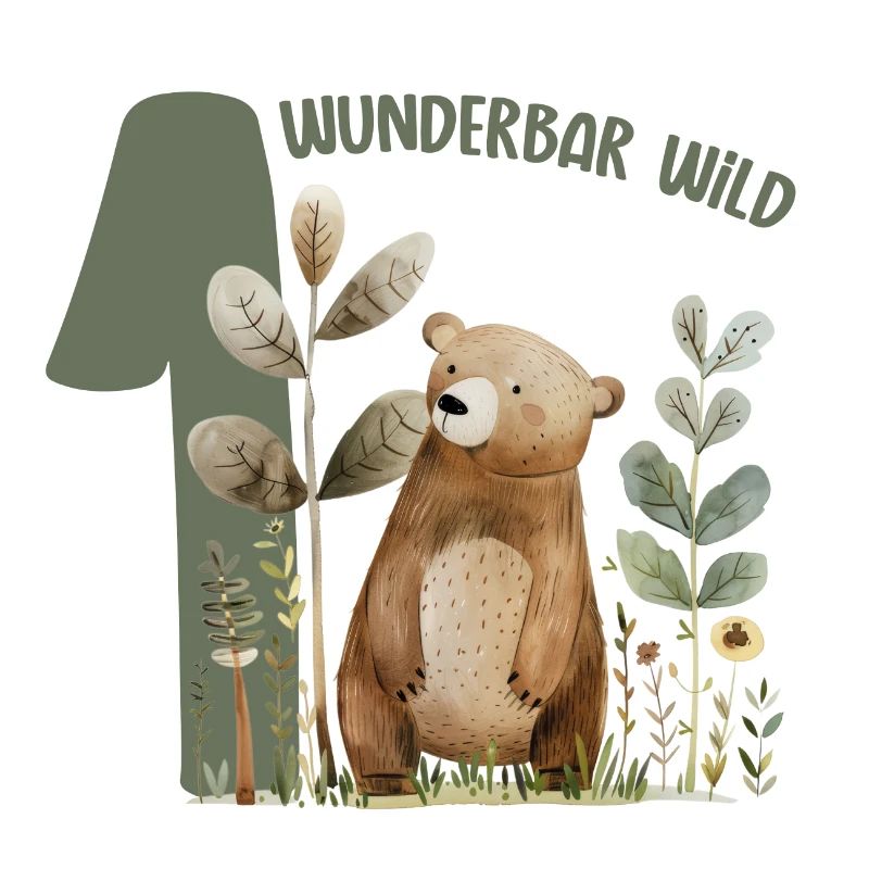 Wunderbar Wild Bärwald Illustration