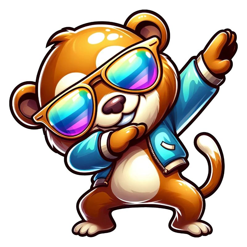 Cool Bear Dabbing Sunglasses Rainbow