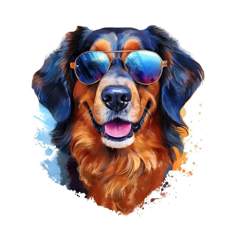 Hovawart mit Sonnenbrille