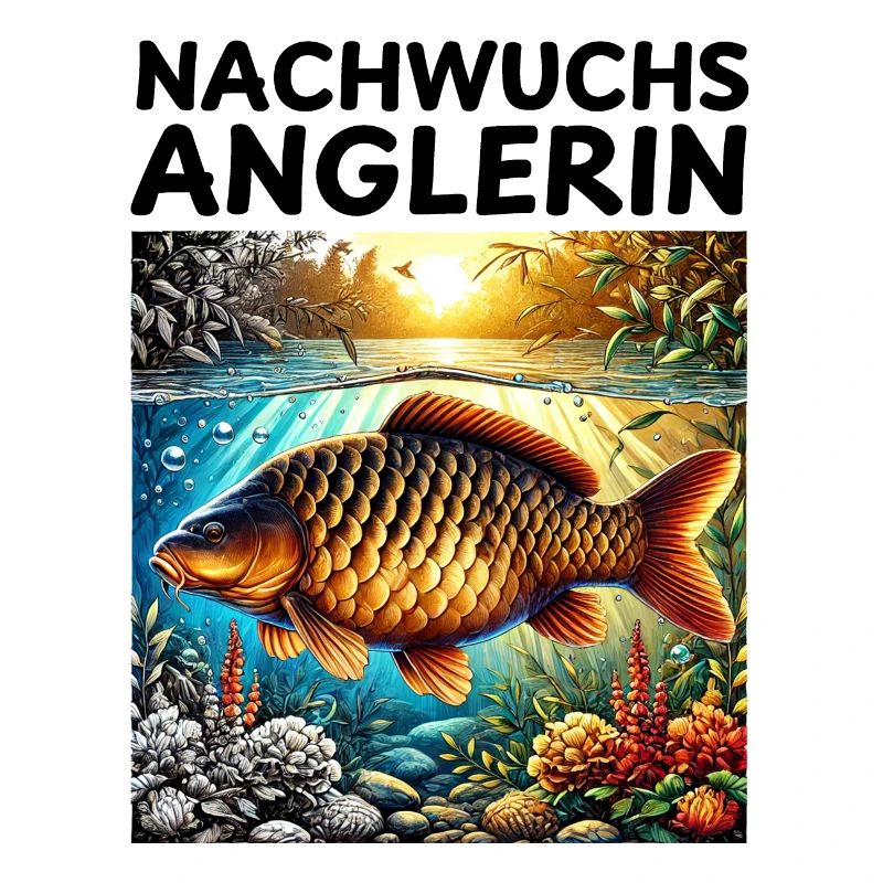 Nachwuchs Anglerin - Karpfen Motiv