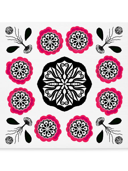 Flowerpower black and pink