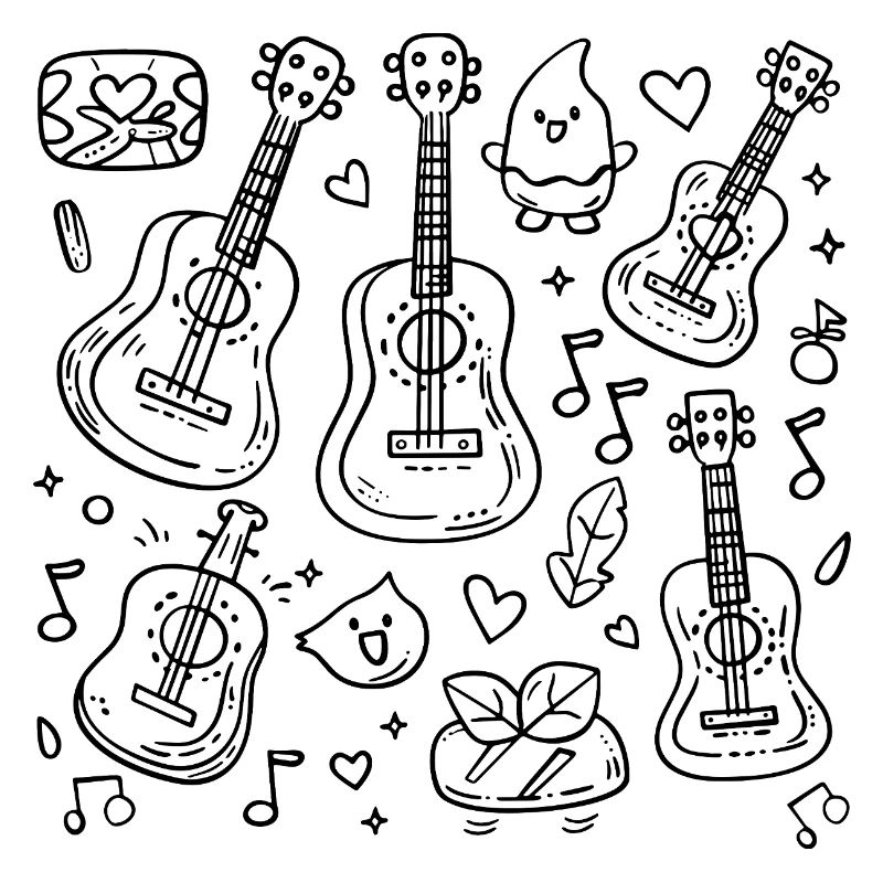 Ukulele Comic-Stil