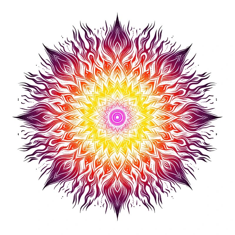 Psychedelisches Feuer-Mandala