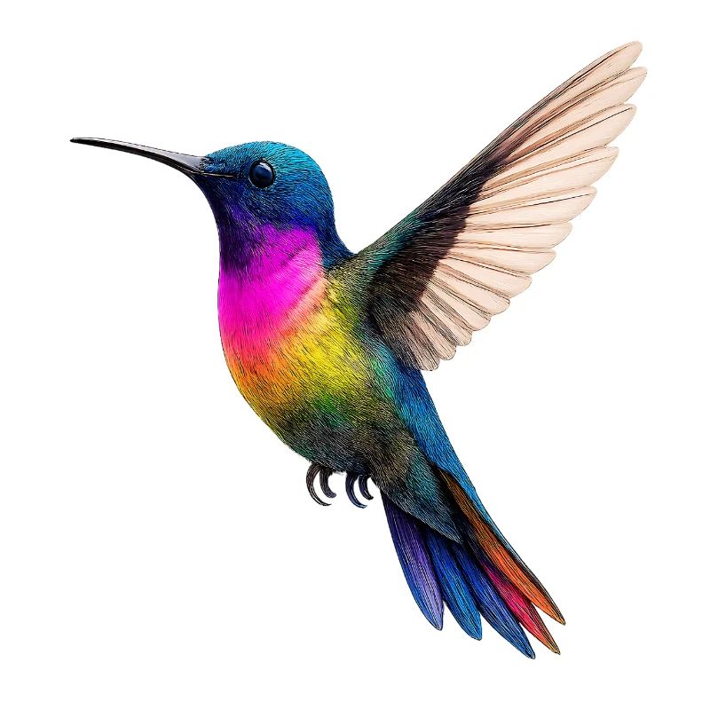 Lebendiges Regenbogen-Kolibri-Design