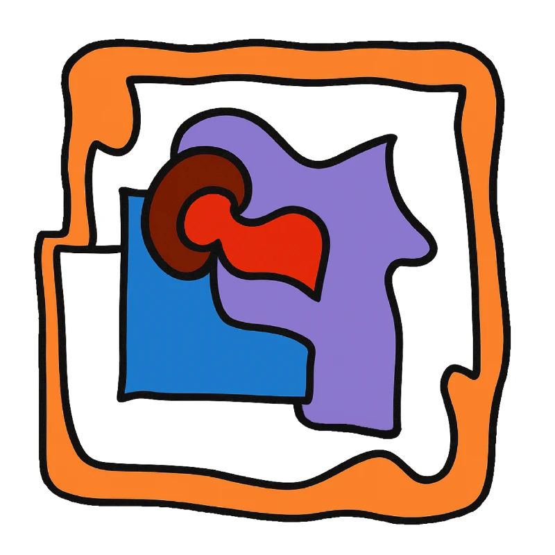 Farbige Rahmenherz Kollage