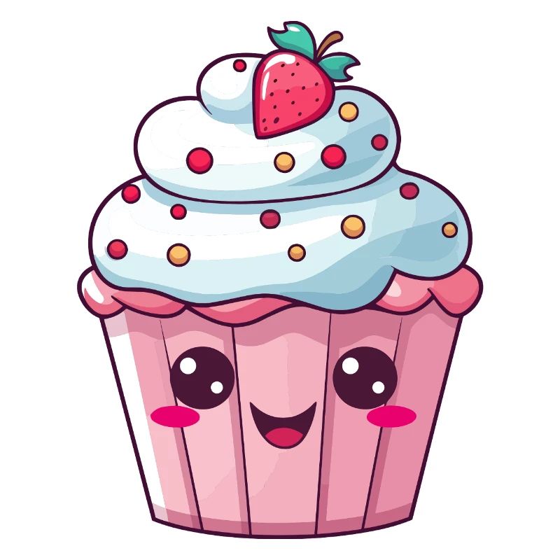 Entzückende Erdbeerstreusel Cupcake