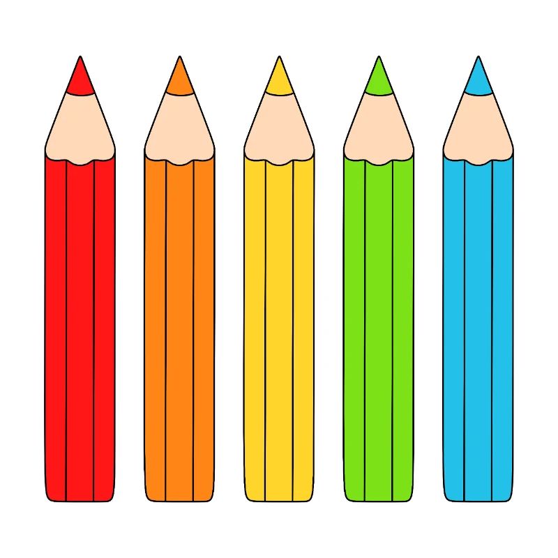 Vibrant Colour Pencil Array Design