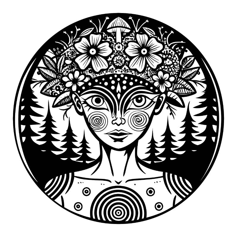 Mystischer Waldgeist Illustration