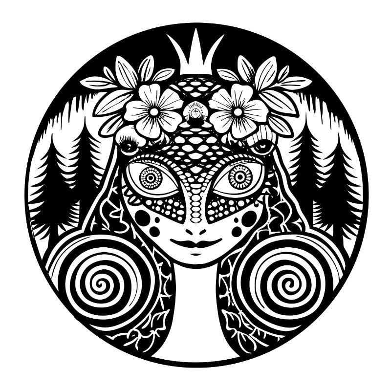 Mystischer Wald Mandala Illustration