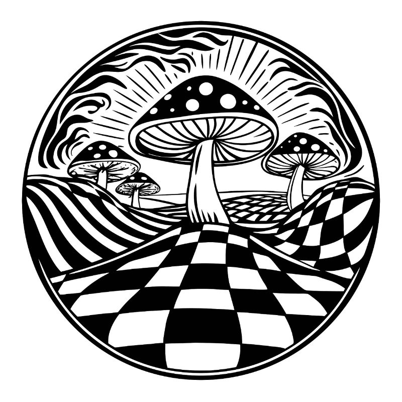 Trippige Psychedelische Pilzszene