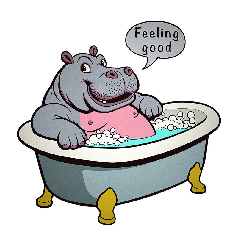 Nilpferd in der Badewanne