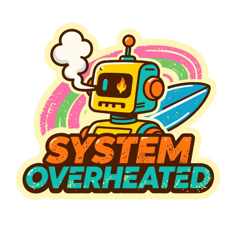 Retro Robot Surfkunst Design