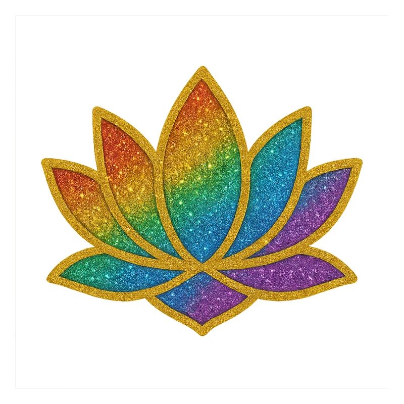 Glitzernder Regenbogen Lotus
