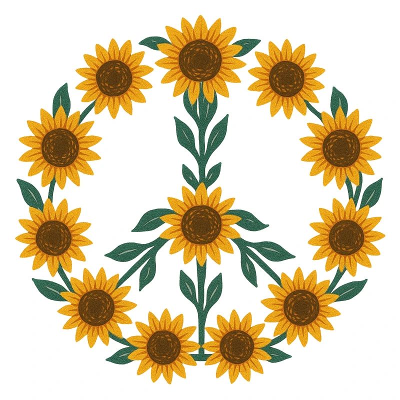 Sonnenblumen-Friedenssymbol-Design