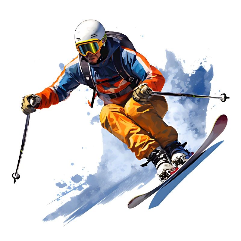 Skifahrender Abenteurer auf Schnee